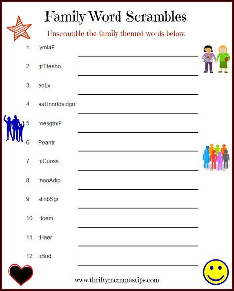 Printable Word Family Games